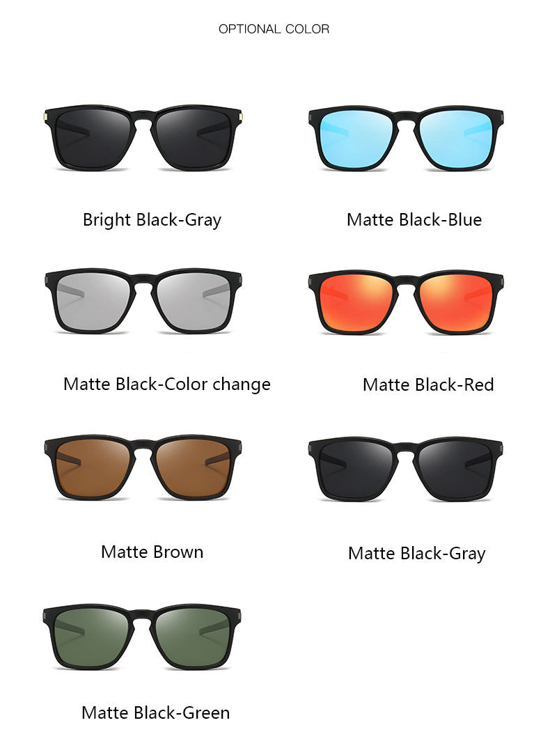 Fashion Square Retro Sunglasses – Photochromic Polarized Cycling Glasses For Men