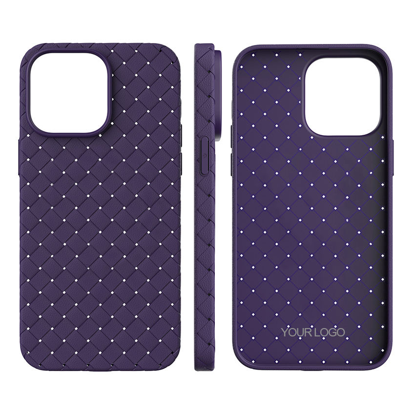 Factory Luxury Woven Pattern Soft Phone Case For iPhone 16/15/14/13/12 Pro Max – Lightweight & High Quality