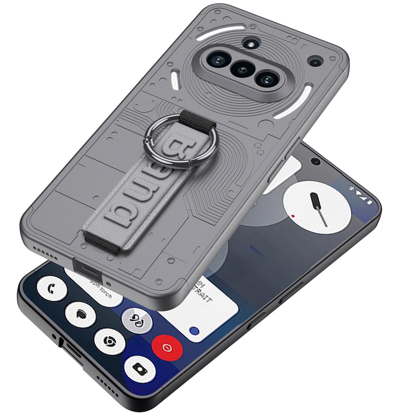 Rugged Hard PC Phone Case For Nothing Phone 3A Pro – Protective Cover With Wristband Holder