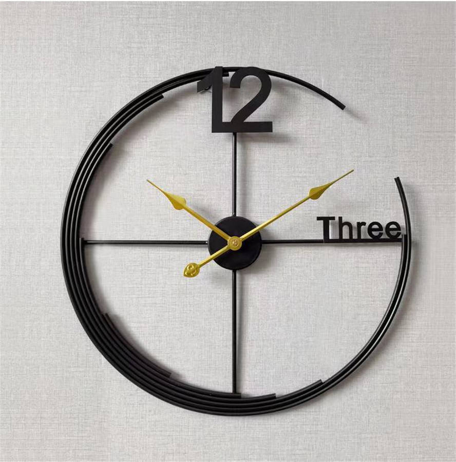 Nordic Luxury Metal Wall Clock – Unique Design Home Decoration Timepiece