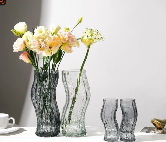 Large Transparent Glass Flower Vase – High-Quality Decorative Vase For Living Room & Desktop