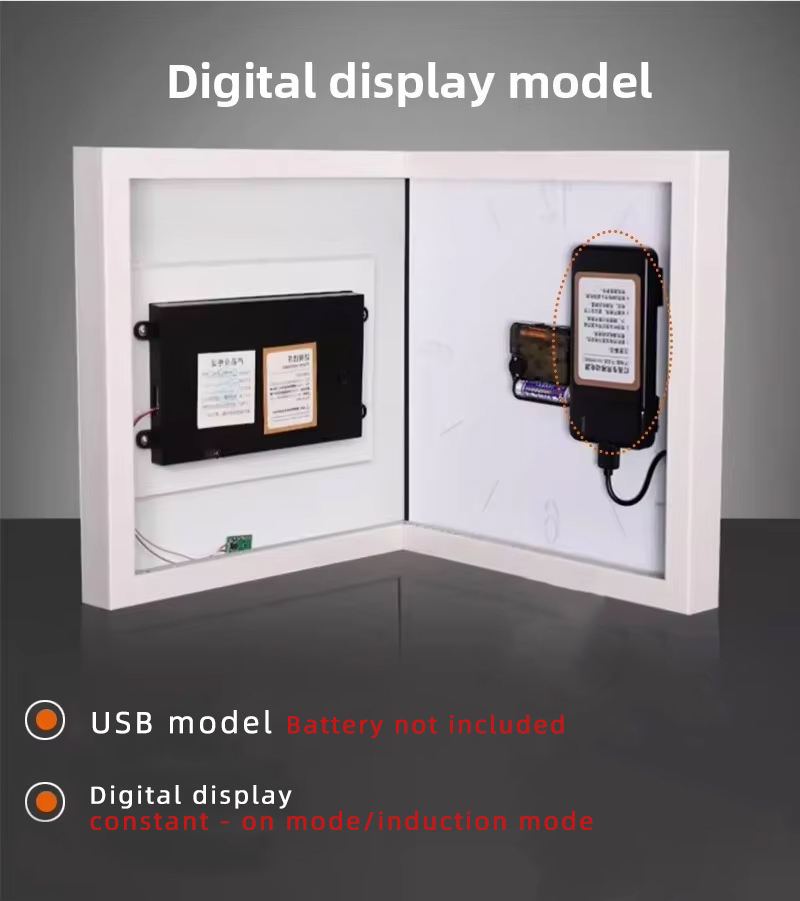 Silent Double-Sided Acrylic Wall Clock – USB Digital Needle Display For Home Decor