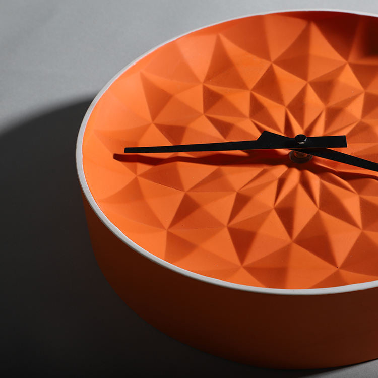 OEM ODM Orange Origami Ceramic Wall Clock – Handmade Modern Home Decoration