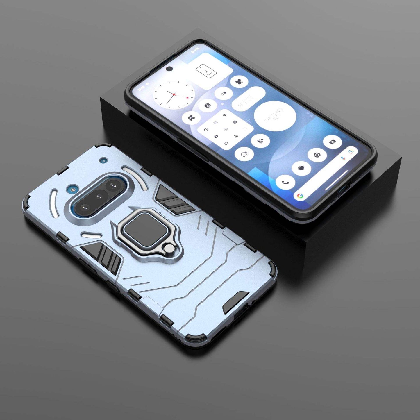 Shockproof Armor Hard Plastic Phone Case For Nothing 3A Pro/2A/2 – With Ring Holder & Holster