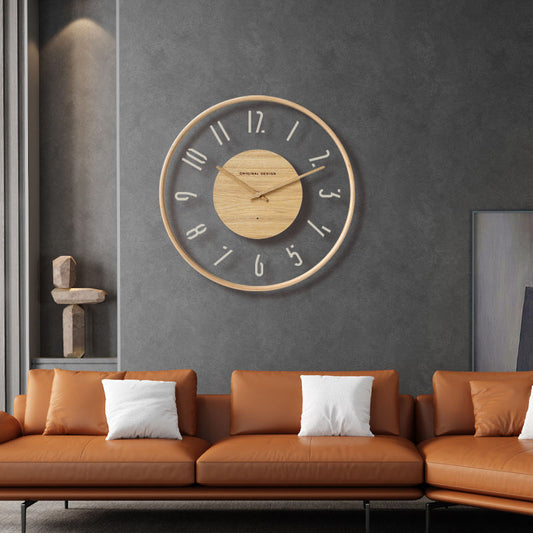 2026 New Original Design Nordic LED Light Wall Clock | Luxury Acrylic & Wooden Glowing Wall Clock With Custom Logo
