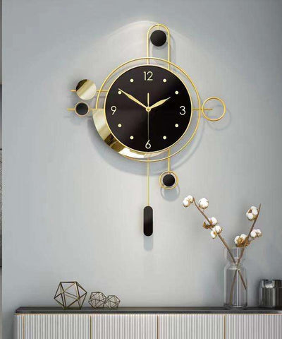 2025 Luxury Golden Wall Clock With Pendulum โ Large Decorative Wall Hanging For Home Decor