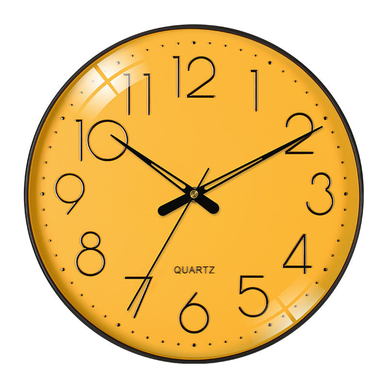 Custom 12-Inch Silent Quartz Wall Clock – Simple 3D Plastic Decorative Promotional Clock