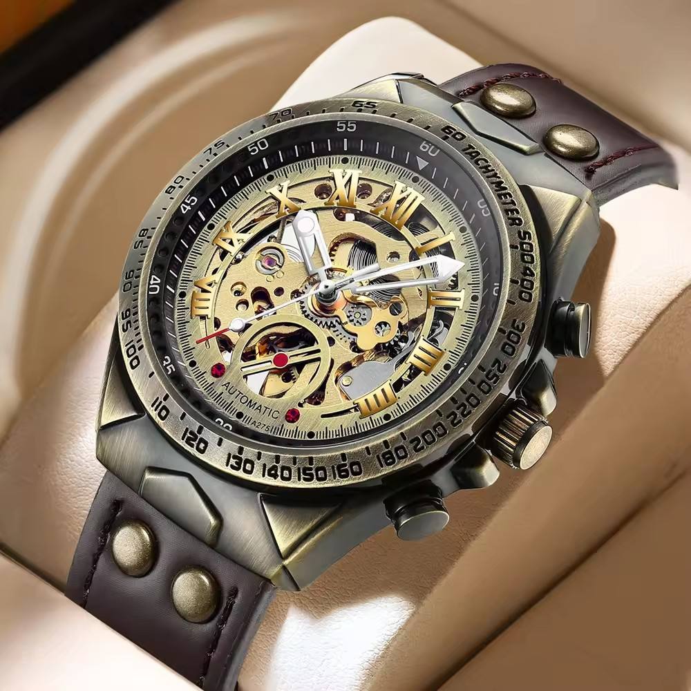 FNGEEN A275 Luxury Men’s Automatic Mechanical Watch – Retro Waterproof Business Wristwatch