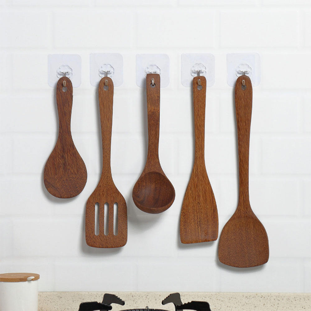 Non-Stick Wooden Utensil Set – Chicken Wing Wood Ladle, Spoon & Spatulas For Home Cooking