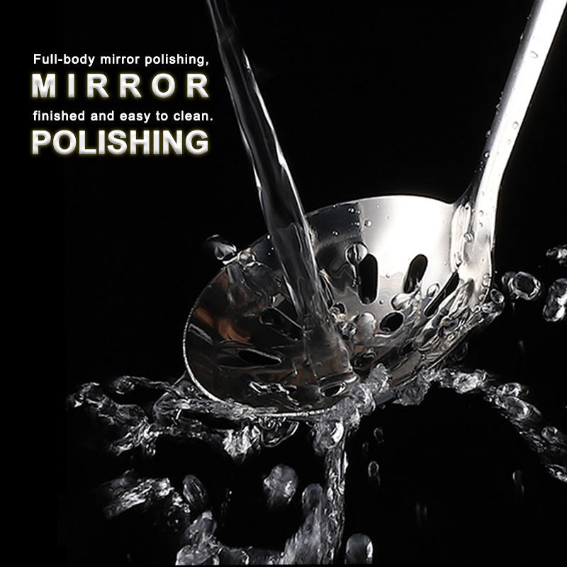 Stainless Steel Tapioca Pearl Spoon – Long Handle Leaky Boba Spoon