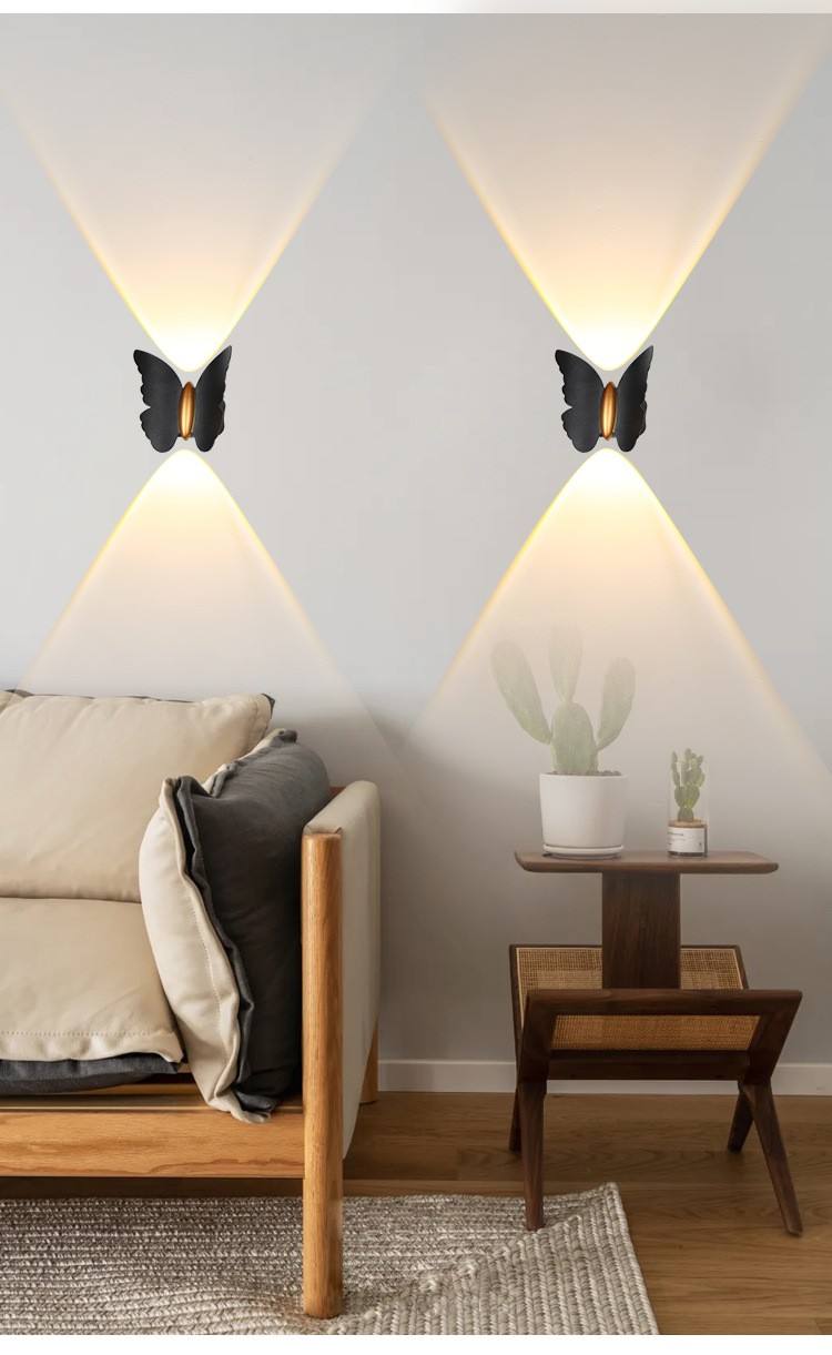Hagood 6W Butterfly Outdoor Wall Light – Waterproof Up & Down Lamp For Garden, Living Room & Hotel