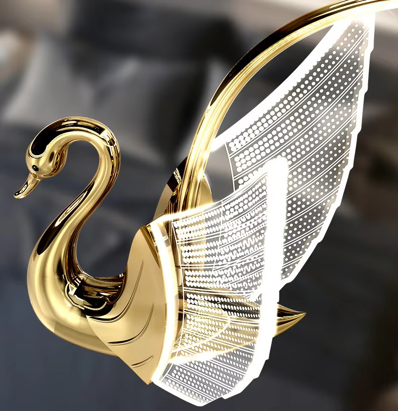 Lumind Luxury Swan LED Chandelier – Modern Pendant Light For Living Room & Bedside