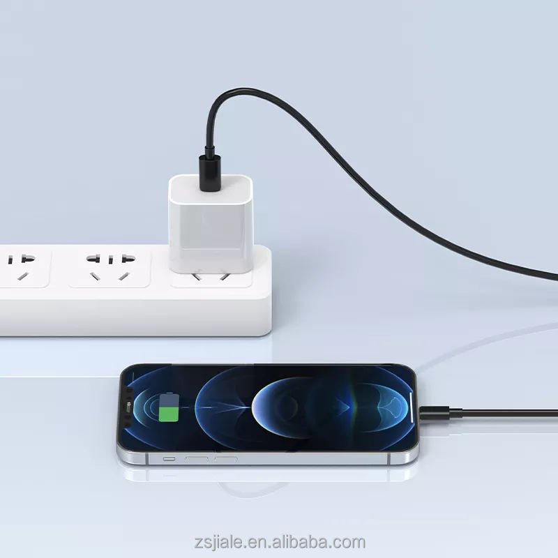 Original 20W USB-C Wall Charger With EU Plug & PD Fast Charging Cable For iPhone 12–16 Pro Max