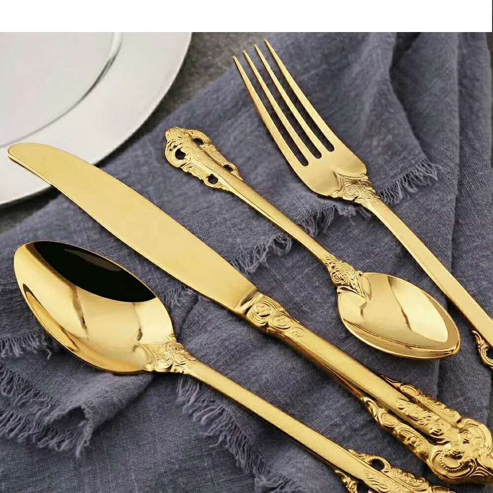 Luxury Metal Tableware Set – Modern Eco-Friendly & Durable Design for Weddings & Parties