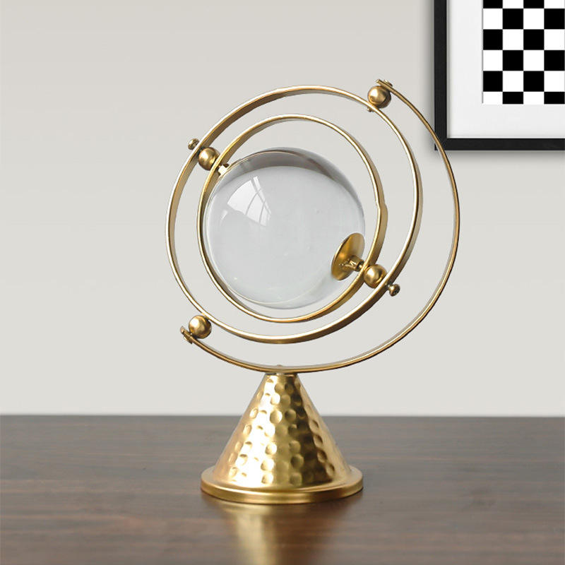 Luxury Crystal Glass Ball – Modern Nordic Table Ornament & Gold Home Decoration Accessory
