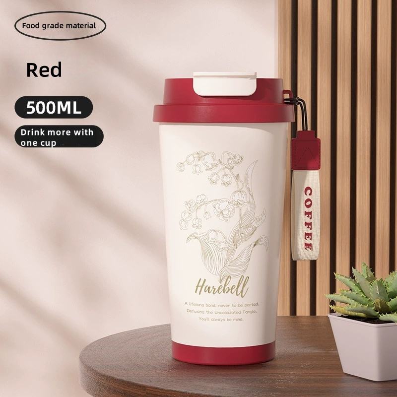 500ML Stainless Steel Thermos Cup – Vacuum Insulated Coffee Tumbler With Straw & Custom Logo