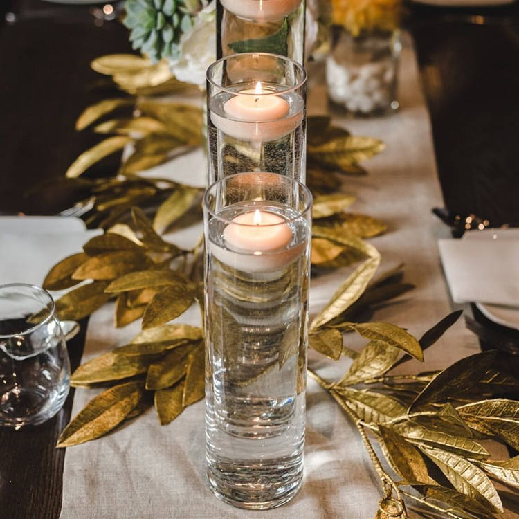 Glass Candlelight Cylinder Vases – Floating Candle Holders For Home & Wedding Decor