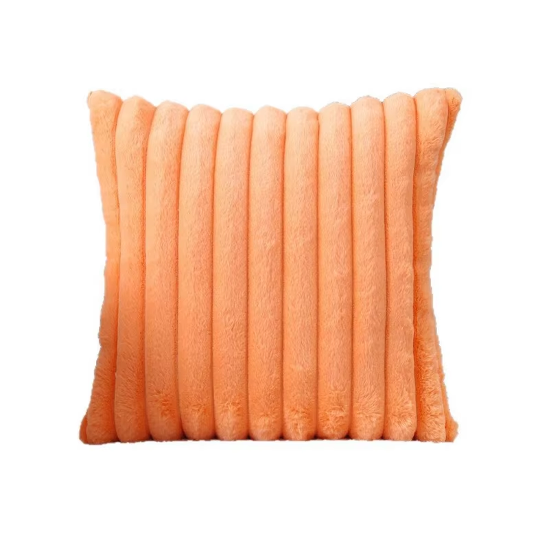 Fleece Sofa Cushion Covers – High-Quality Woven Striped Square Pillow Cases