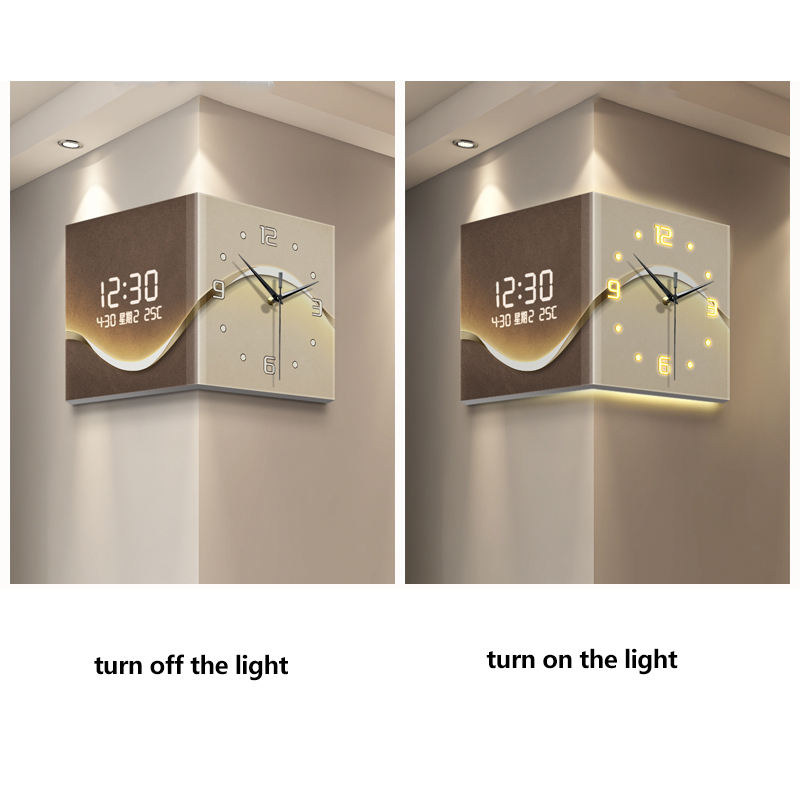 Silent Double-Sided Acrylic Wall Clock – USB Digital Needle Display For Home Decor