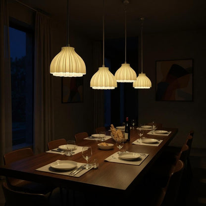 Modern 3D Printed Pendant Lamp – Decorative Hanging Light For Living Room, Bedroom & Kitchen (Milky White)