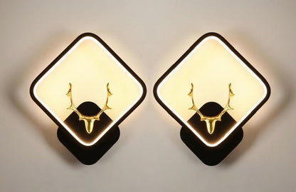 Aluminium Deer Pendant Light – Black Decorative Ceiling Lamp For Living Room & Bedroom (Pack of 2)