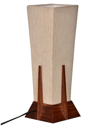14 Inch Wooden Table Lamp for Bedroom & Living Room – Bedside & Side Table Lamp (Without Bulb)