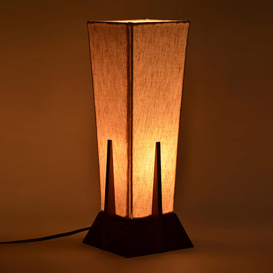 14 Inch Wooden Table Lamp for Bedroom & Living Room – Bedside & Side Table Lamp (Without Bulb)