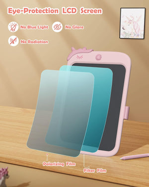 10-Inch LCD Writing Tablet For Kids | Unicorn Drawing & Doodle Board | Educational Toy For Writing, Drawing & Travel | Birthday Gift For Girls 3–9 Years (Pink)