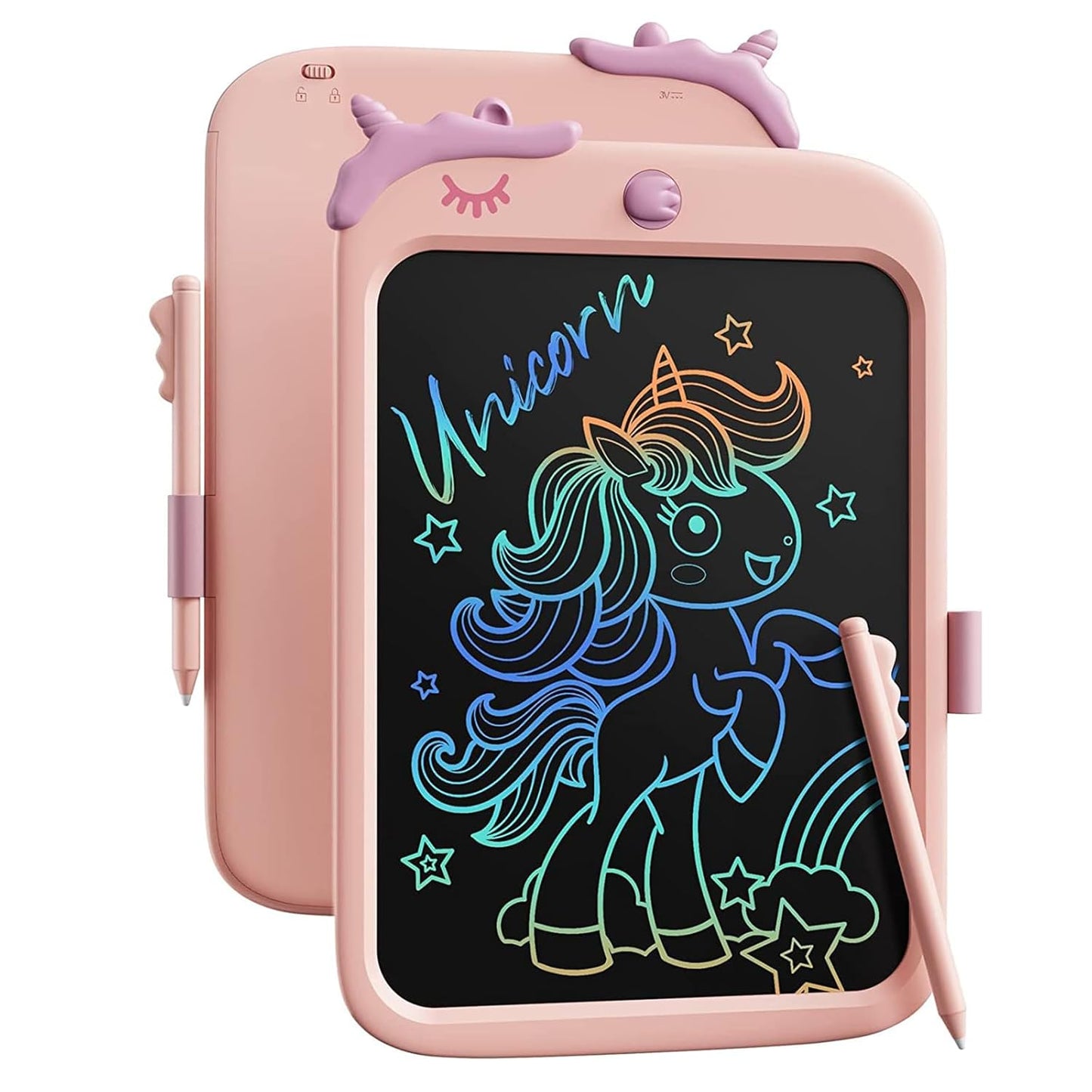 10-Inch LCD Writing Tablet For Kids | Unicorn Drawing & Doodle Board | Educational Toy For Writing, Drawing & Travel | Birthday Gift For Girls 3–9 Years (Pink)