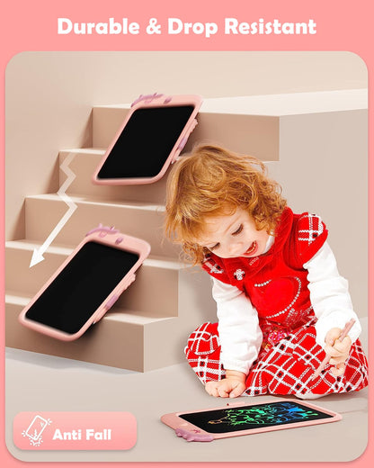 10-Inch LCD Writing Tablet For Kids | Unicorn Drawing & Doodle Board | Educational Toy For Writing, Drawing & Travel | Birthday Gift For Girls 3–9 Years (Pink)