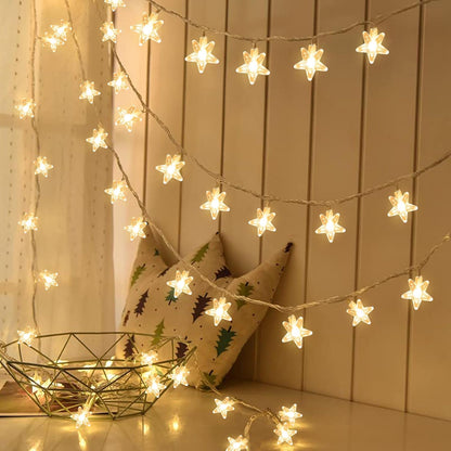 Gesto 14 LED Crystal Star String Lights – 10 Ft Warm White Fairy Lights For Home & Festival Decoration