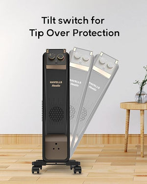 13 Fin Oil Filled Room Heater (OFR) | 2900W Fast Heating With Advanced U-Tech Fins, PTC Fan, ISI Approved & 10-Year Warranty – Black