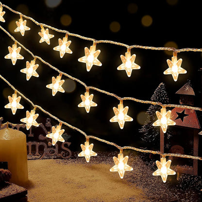 Gesto 14 LED Crystal Star String Lights – 10 Ft Warm White Fairy Lights For Home & Festival Decoration