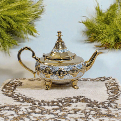 2026 Vintage Handmade Moroccan Tea & Coffee Pot | Eco-Friendly Elegant Silver Luxury Teapot Set