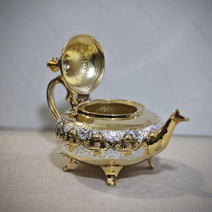 2026 Vintage Handmade Moroccan Tea & Coffee Pot | Eco-Friendly Elegant Silver Luxury Teapot Set