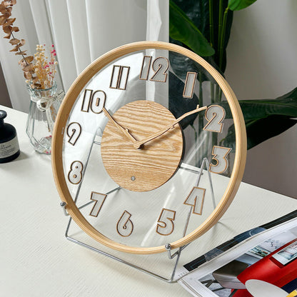 2026 New Original Design Nordic LED Light Wall Clock | Luxury Acrylic & Wooden Glowing Wall Clock With Custom Logo
