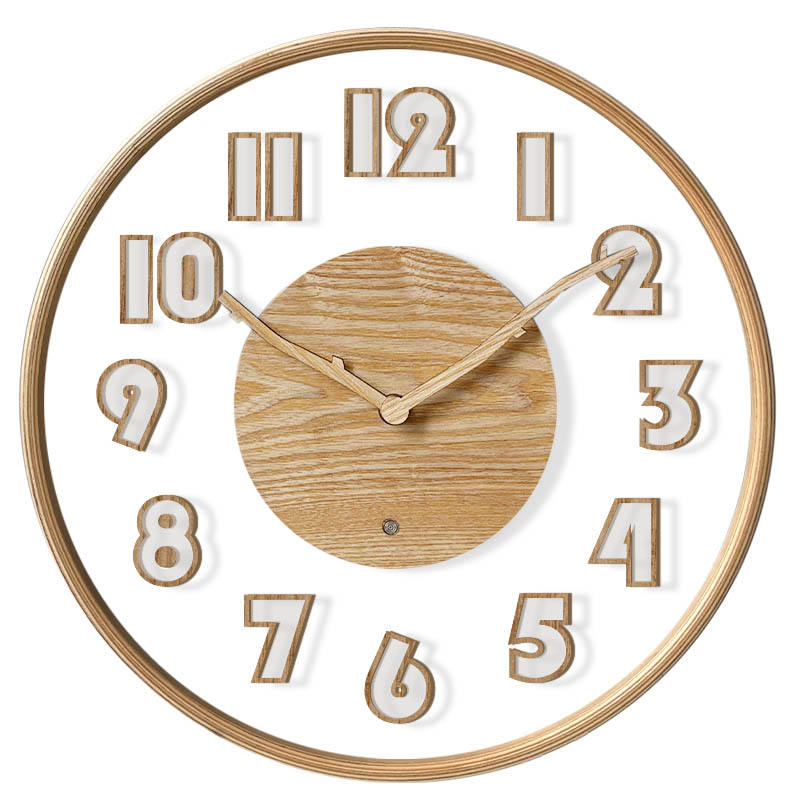 2026 New Original Design Nordic LED Light Wall Clock | Luxury Acrylic & Wooden Glowing Wall Clock With Custom Logo