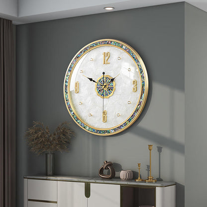 Modern Luxury European Wall Clock – Scandinavian Mute Quartz Metal Clock With Brass Hands