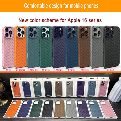 Factory Luxury Woven Pattern Soft Phone Case For iPhone 16/15/14/13/12 Pro Max – Lightweight & High Quality