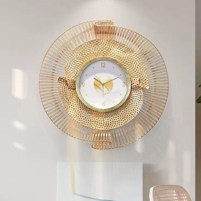 2026 Hot Selling Modern Luxury Gold Metal Wall Clock – Elegant Round Decorative Wall Decor