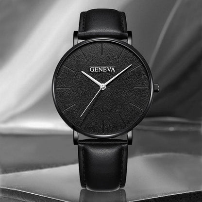 Trendy Men’s Quartz Watch – Fashionable Casual Belt Watch With Simple Scale Design