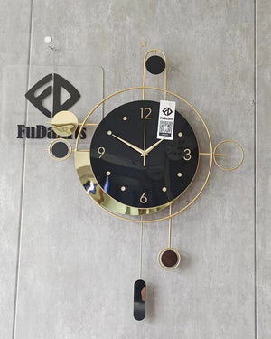 2025 Luxury Golden Wall Clock With Pendulum – Large Decorative Wall Hanging For Home Decor