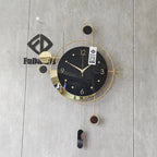 2025 Luxury Golden Wall Clock With Pendulum – Large Decorative Wall Hanging For Home Decor