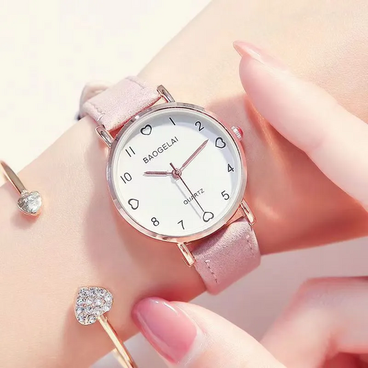 Best Selling Stylish Girls’ Leather Hand Watch – Student Casual Wristwatch