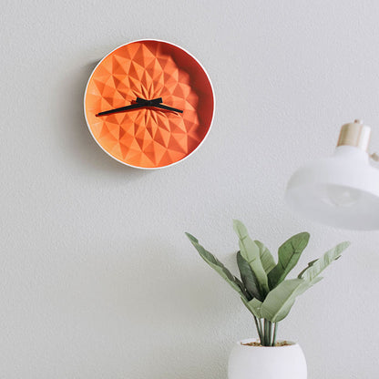 OEM ODM Orange Origami Ceramic Wall Clock – Handmade Modern Home Decoration