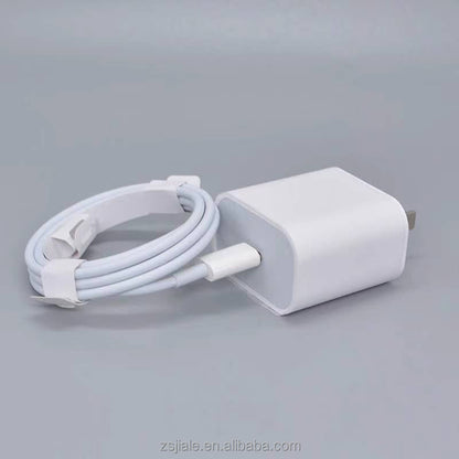 Original 20W USB-C Wall Charger With EU Plug & PD Fast Charging Cable For iPhone 12–16 Pro Max