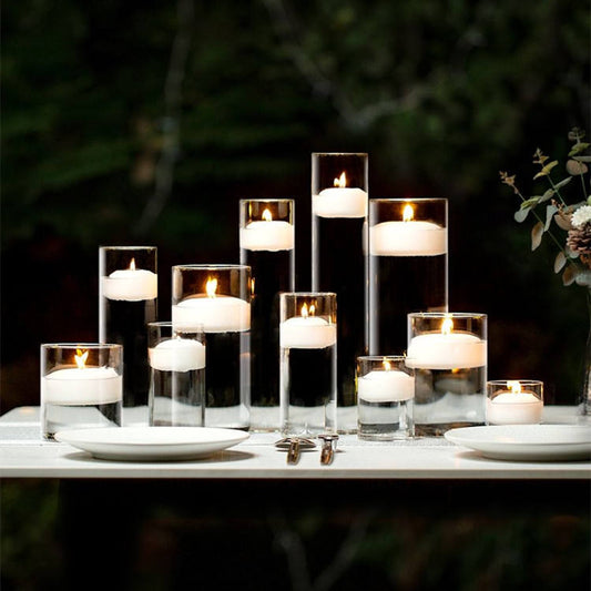 Glass Candlelight Cylinder Vases – Floating Candle Holders For Home & Wedding Decor
