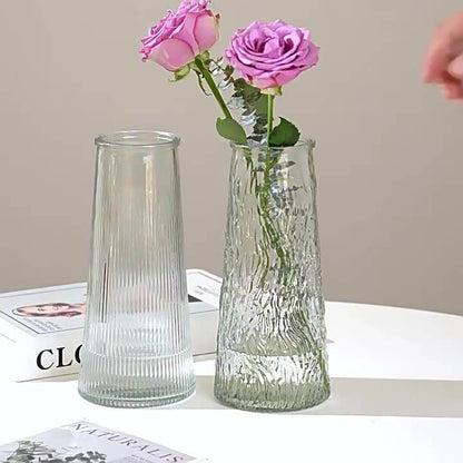 Large Transparent Glass Flower Vase – High-Quality Decorative Vase For Living Room & Desktop