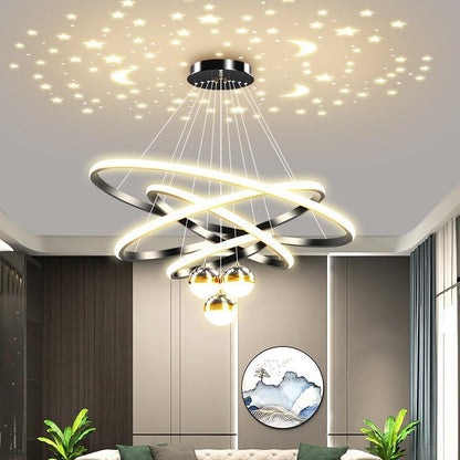 Modern Minimalist LED Pendant Light – Nordic Starry Sky Chandelier For Living, Dining & Bedroom
