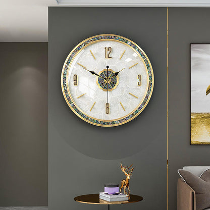 Modern Luxury European Wall Clock – Scandinavian Mute Quartz Metal Clock With Brass Hands
